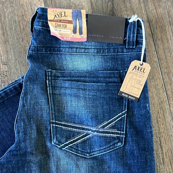 NWT Axel Men’s Slim Bootcut Blue Jeans Denim Size 36X32 - Picture 3 of 8